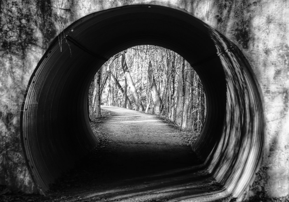 Cuyahoga Valley National Park Towpath railroad tunnel.