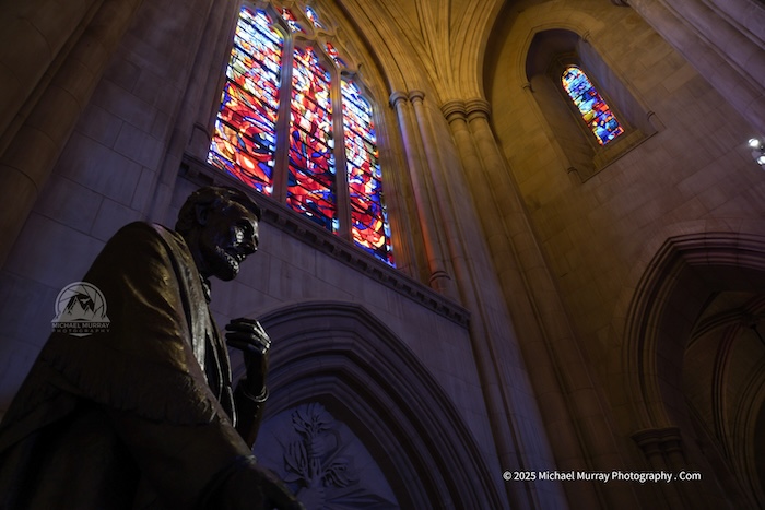 Walter Hancock Statue of President Abraham Lincoln in the National Cathedral in Washington DC