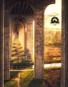 Golden spring sunrise at the Ohio Turnpike in Cuyahoga Valley National Park