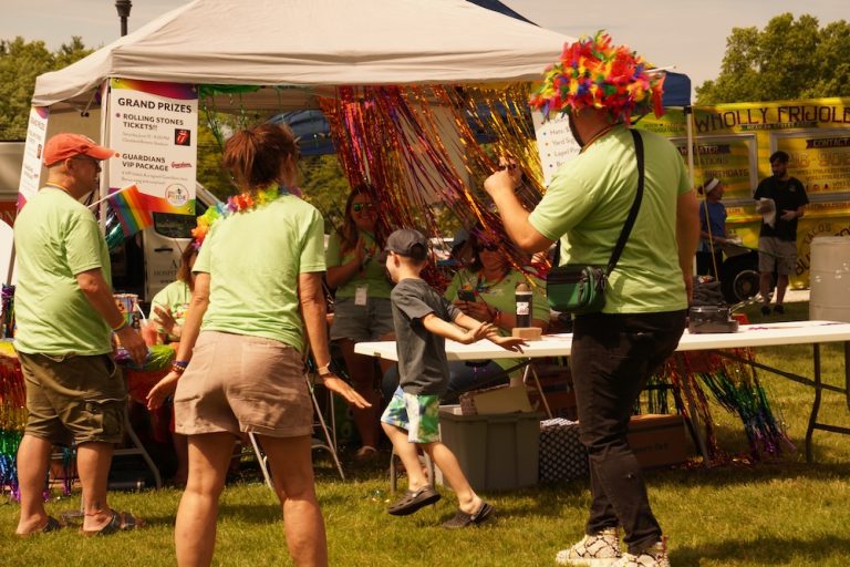 Child dances at the Pride Festival in Broadview Heights, Ohio